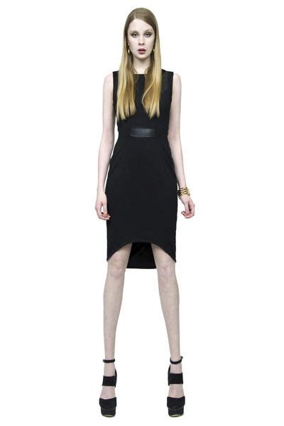 Yoana Baraschi Black Knit Dress With Faux Leather Trims Outfit