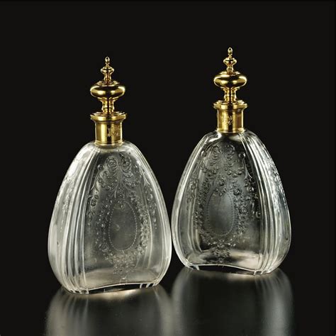 1900 Tiffany Gold Mounted Glass Perfume Bottles Perfume Bottles
