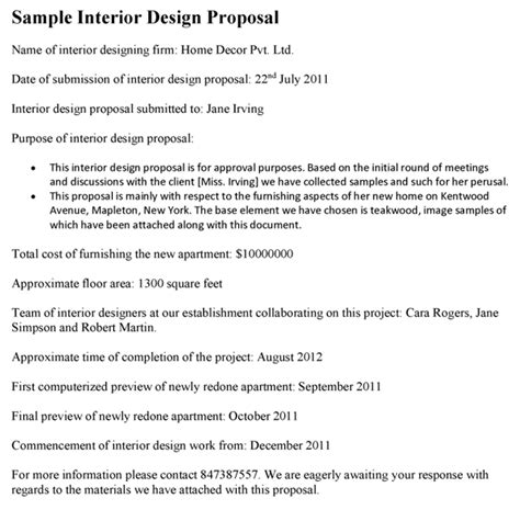 Interior Design Project Proposal Template