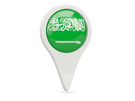 Saudi arabia flag circle png. Round pin icon. Illustration of flag of Saudi Arabia