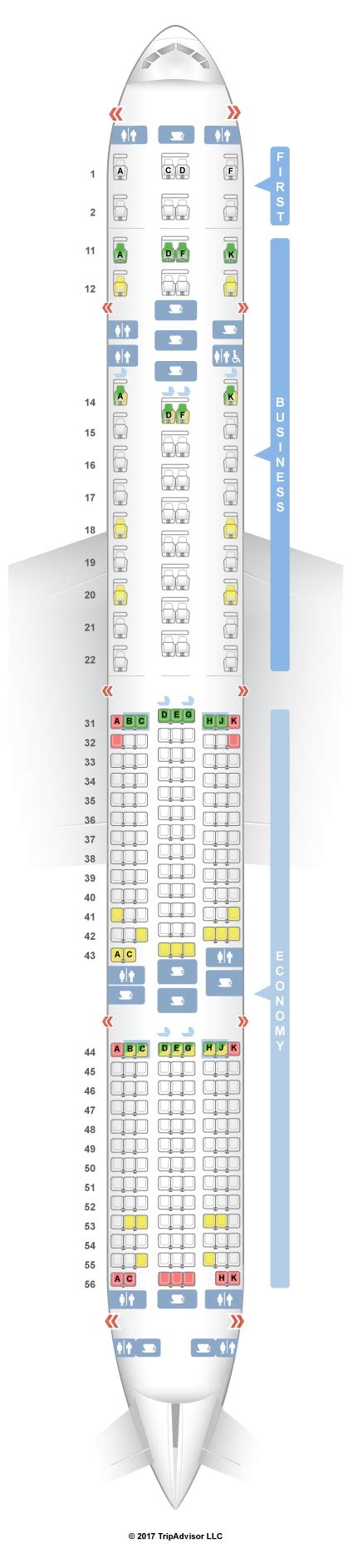 Seatguru Seat Map Singapore Airlines Boeing 777 300er 77w Three Class