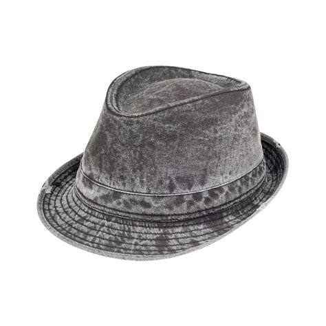 Mega Cap 8922a Washed Fedora Hat Wdistressed Look 1820 Headwear