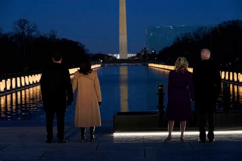 Sky news looks at mr biden's speech. Joe Biden, Kamala Harris visit DC COVID-19 memorial on ...
