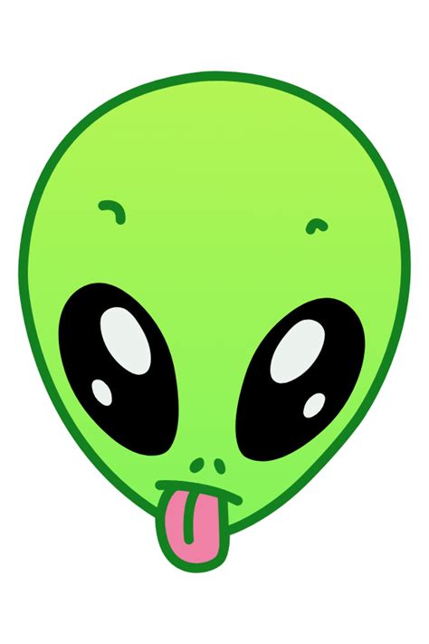Alien Showing His Tongue Sticker Alien Drawings Cute Stickers Cute