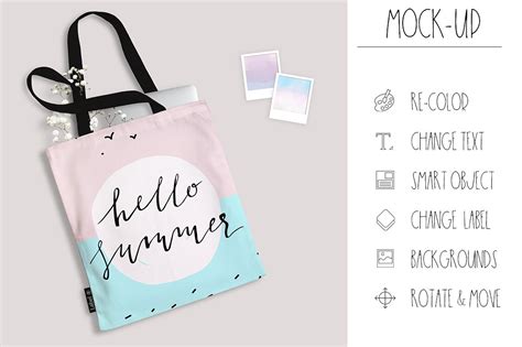 Download Tote Bag Mock-up. PSD, smart objects ~ Product Mockups ...