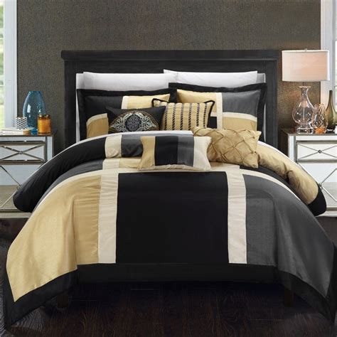 Black and gold bedroom furniture. Alleta 11 Piece Comforter Set | Comforter sets, Black gold bedroom, Complete bedding set