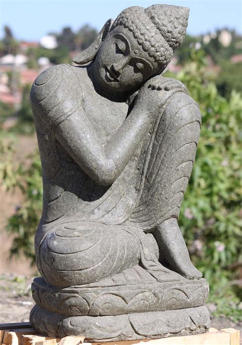 Sold Stone Dreaming Stone Buddha Sculpture 32 116ls612 Hindu Gods