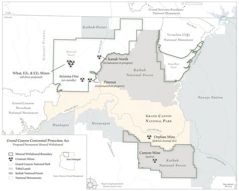 Grand Canyon Centennial Protection Act Uranium Mines Map Grand Canyon