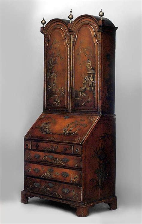 We have fine period antique furniture to unusual vintage pieces. English Georgian cabinet/case-piece secretary lacquer # ...