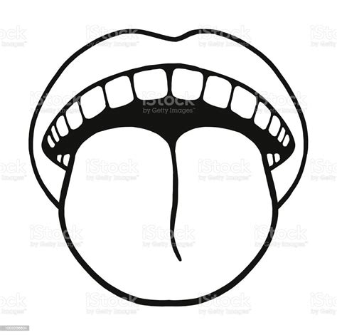 Mouth With Tongue Sticking Out Stock Illustration Download Image Now