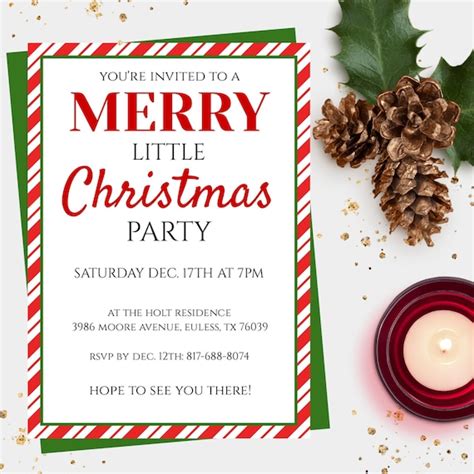 Christmas Party Invitation Template Instant Download Holiday Etsy