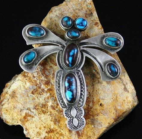 Sammie Kescoli Begay Rare Gem Grade Bisbee Turquoise Ingot Dragonfly