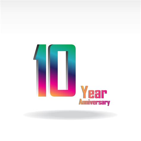 Premium Vector 10 Years Anniversary Celebration Rainbow Color Vector