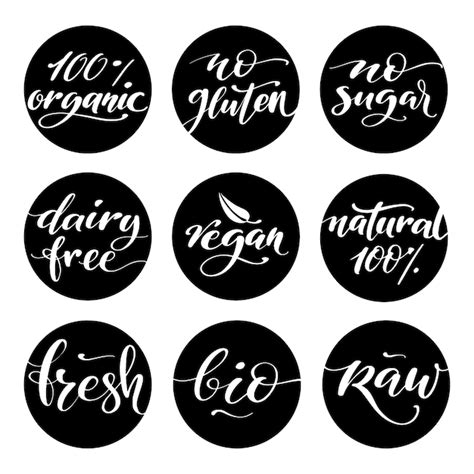 Premium Vector Healthy Food Label Set Product Labels Or Stickers