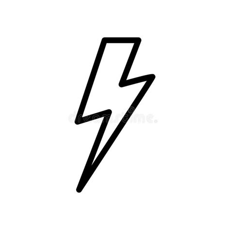 Lightning Bolt Thunderbolt Line Style Stock Vector Illustration Of