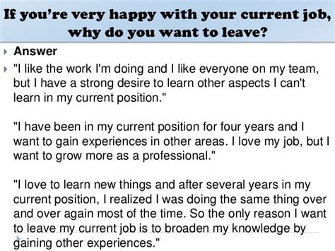 Reason To Leave Current Job In A Job Interview Job Retro