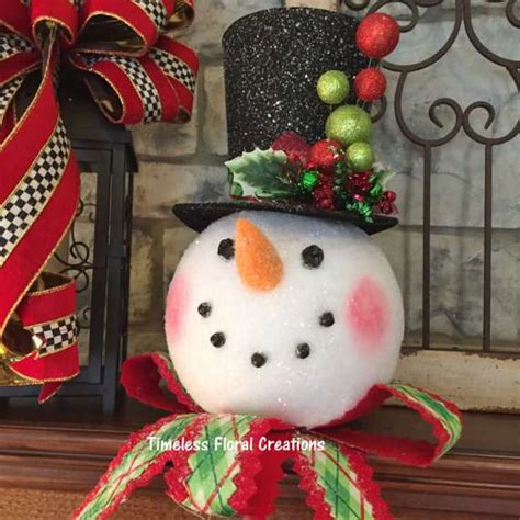 Snowman Head Tree Topper Timeless Floral Boutique