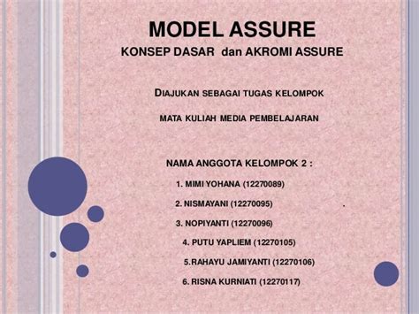 Model Assure Media Pembelajaran