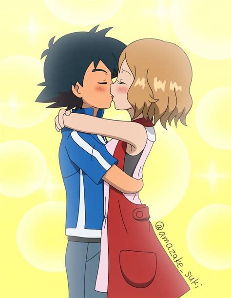 Ash And Serena Kissing By Amarant1 On Deviantart Fotos De Pokemon