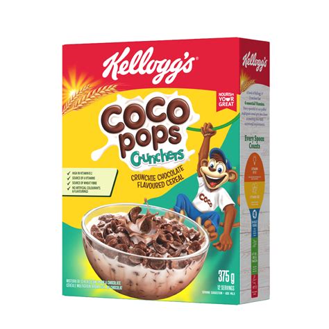 Coco Pops Crunchers Wheat Fiber Cereal Kelloggs Za