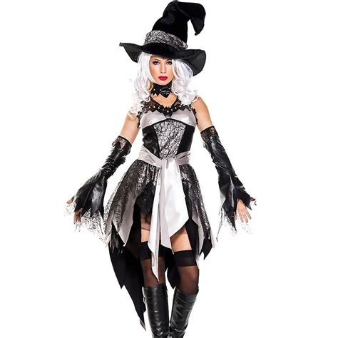 Adult Womens Deluxe Glam Witch Halloween Costume For Women Sexy Gothic Fancy Dress Classic