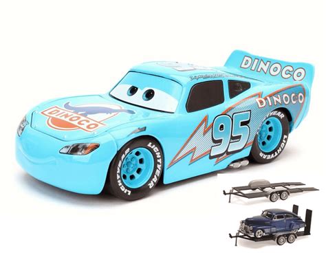 Diecast Car And Trailer Package Disney Pixar Cars Dinoco Lightning