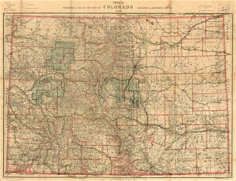 Nells Topographical Map Of The State Of Colorado 1902 Barry