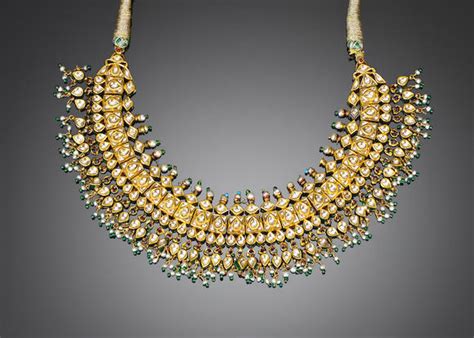Bonhams A Mughal Style Gem Set Enamelled Gold Necklace