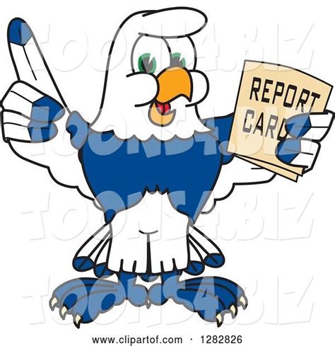 Vector Illustration Of A Cartoon Seahawk Mascot Holding Up A Finger And