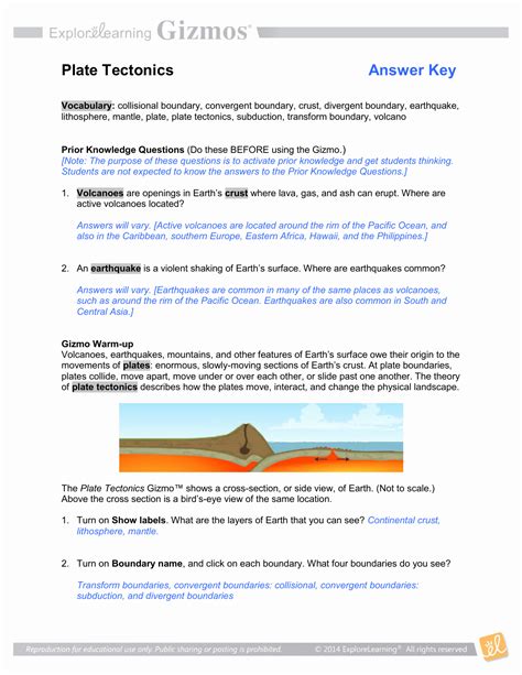 Plate tectonics cannot answer this peculiar phenomenon. 50 Plate Tectonics Worksheet Answer Key | Chessmuseum Template Library