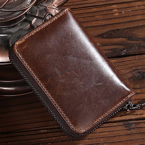 echte echtem leder männer kurze brieftasche münze tasche kredit id karte halter zipper bifold