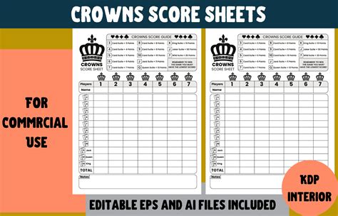 Crowns Score Sheets Kdp Interior Graphic By Cool Worker Creative Fabrica