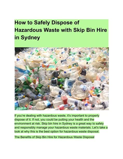 Ppt How To Safely Dispose Of Hazardous Waste With Skip Bin Hire In
