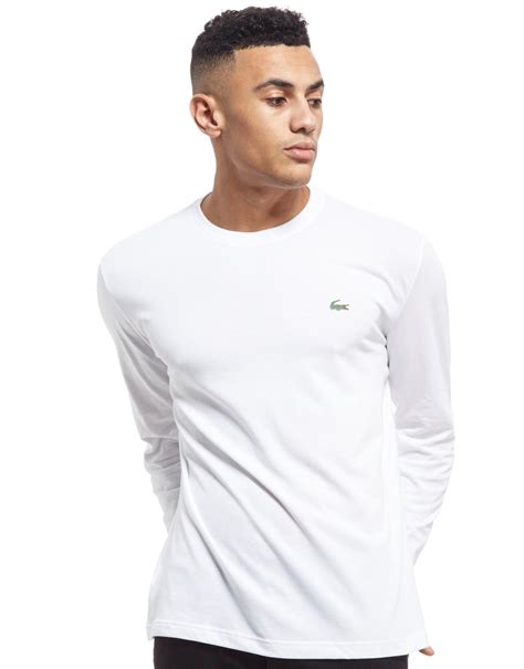 Lacoste Croc Long Sleeved T Shirt In White For Men Lyst