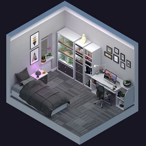 Isometric Bedroom Render Interiordesignideaslivingroom