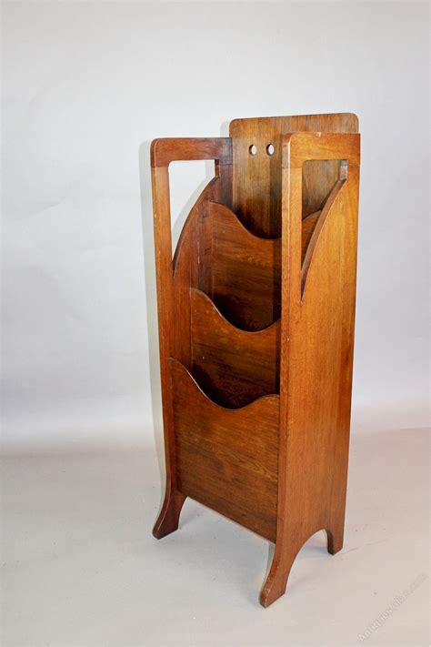 Arts And Crafts Oak Magazine Rack By Finnigans Antiques