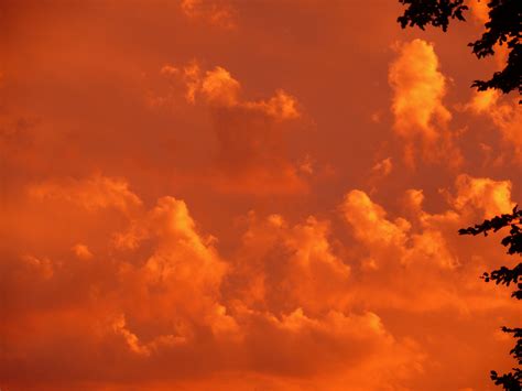 Bright Orange Cloudy Sky Free Image Download