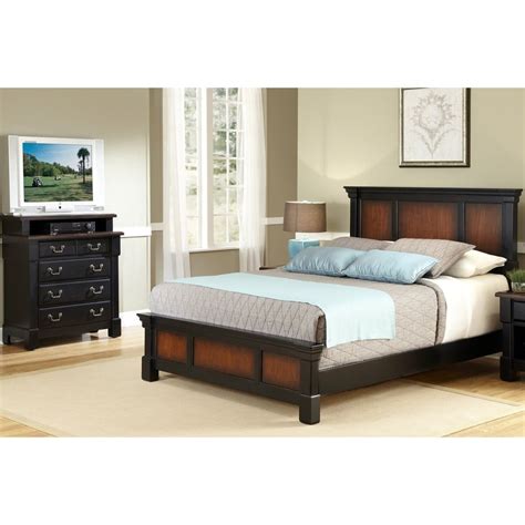 Home Styles Aspen Rustic Cherry Black King Bedroom Set At Lowes Com