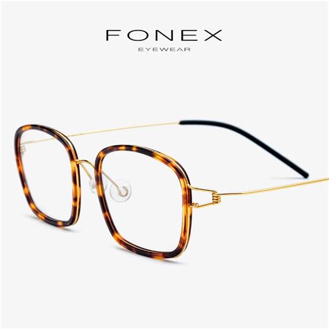 fonex titanium alloy optical glasses men myopia denmark ultralight prescription eyeglasses frame