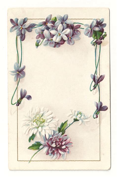 Antique Images Free Printable Flower Frame Vintage Flower Border