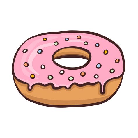 Cute Colorful Donut Isolated On White Background With Pink Glaze Vector Illustration 8304628