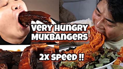 2x Speed Very Hungry Mukbangers Eating Compilations Asmr