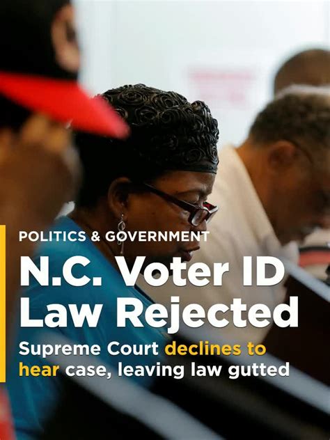 Supreme Court Rejects Appeal Over Nc Voter Id Law