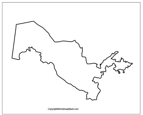 Printable Blank Map Of Uzbekistan Outline Transparent Png Map