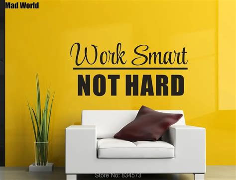 Mad World Work Smart Not Hard Motivational Quote Wall Art Stickers Wall