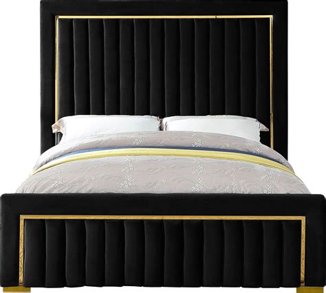 Meridian Dolce Black King Size Bed Dolce Velvet Upholstered Bed Upholstered Sleigh Bed