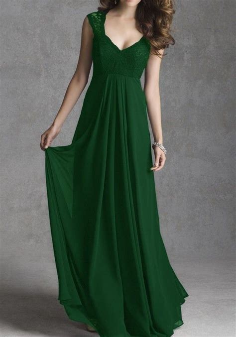 Green Lace Spliced Pleated Scoop Neck Elegant Chiffon Maxi Dress Maxi
