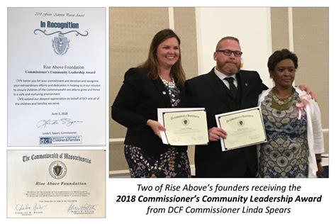 Rise Above Recipient Of Dcf Community Leadership Award Rise Above