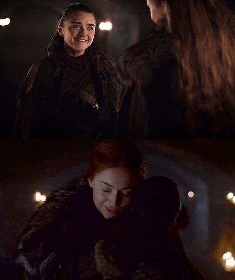 Arya And Sansa Reunited 7x4 A Dance With Dragons Hbo Tv Series