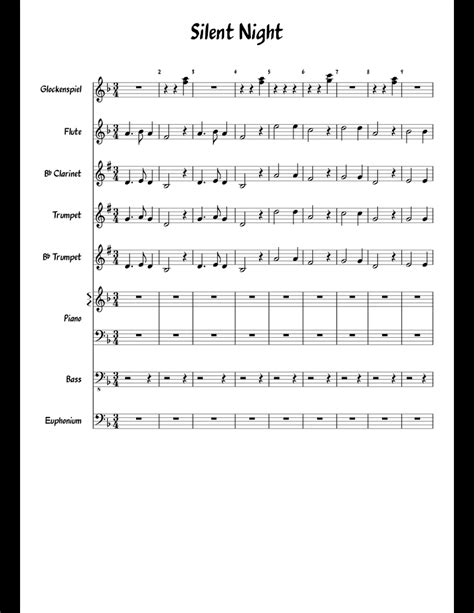 Silent Night New Sheet Music For Flute Clarinet Piano